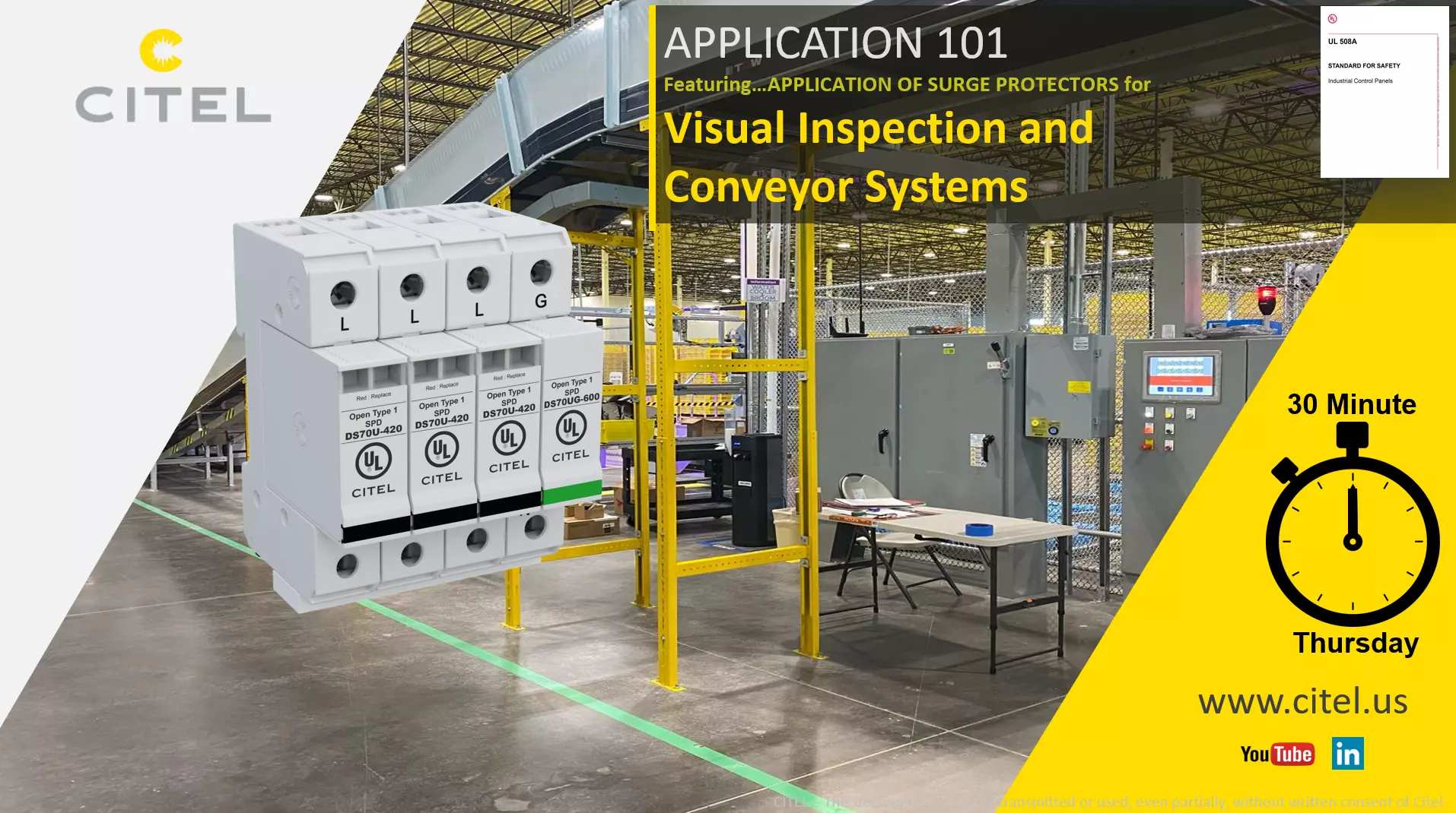 Webinar Surge Protectors for Visual Inspection and Conveyor Systems 