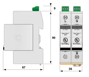 DS72US-120S - UL TYPE 1 SPD - Imax 75kA - In 20/30kA - Modular